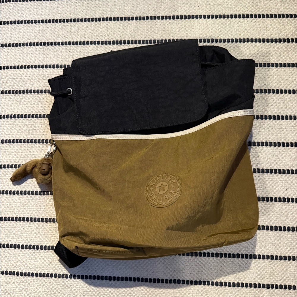 Kipling women’s Black and Tan Backpack